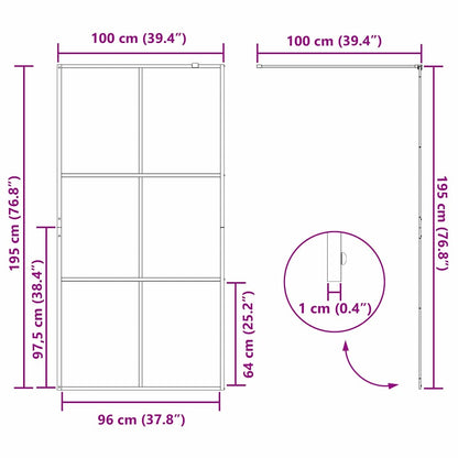 Inloop Douche Wand Zwart 100 x 195 cm gehard glas