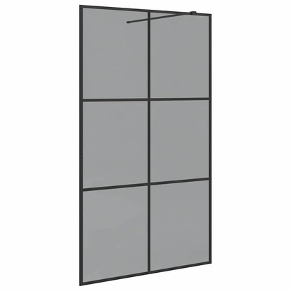 Inloop Douche Wand Zwart 115 x 195 cm gehard glas