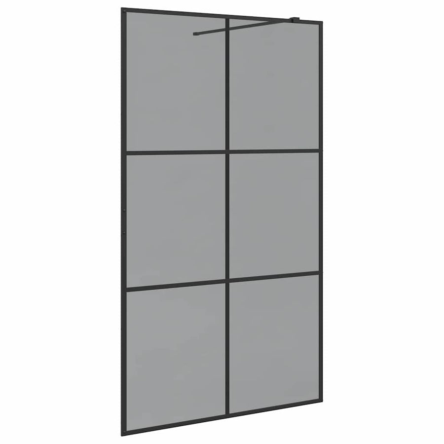 Inloop Douche Wand Zwart 115 x 195 cm gehard glas