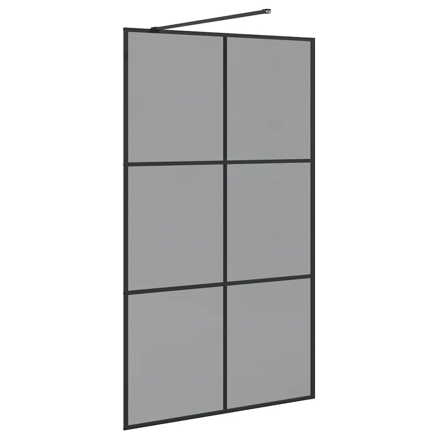 Inloop Douche Wand Zwart 115 x 195 cm gehard glas