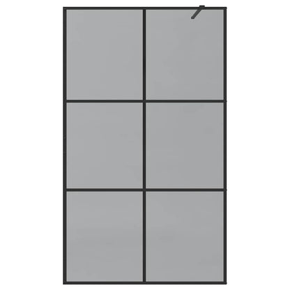 Inloop Douche Wand Zwart 115 x 195 cm gehard glas
