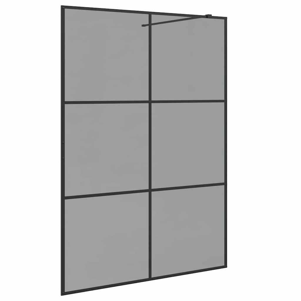 Inloop Douche Wand Zwart 140 x 195 cm gehard glas