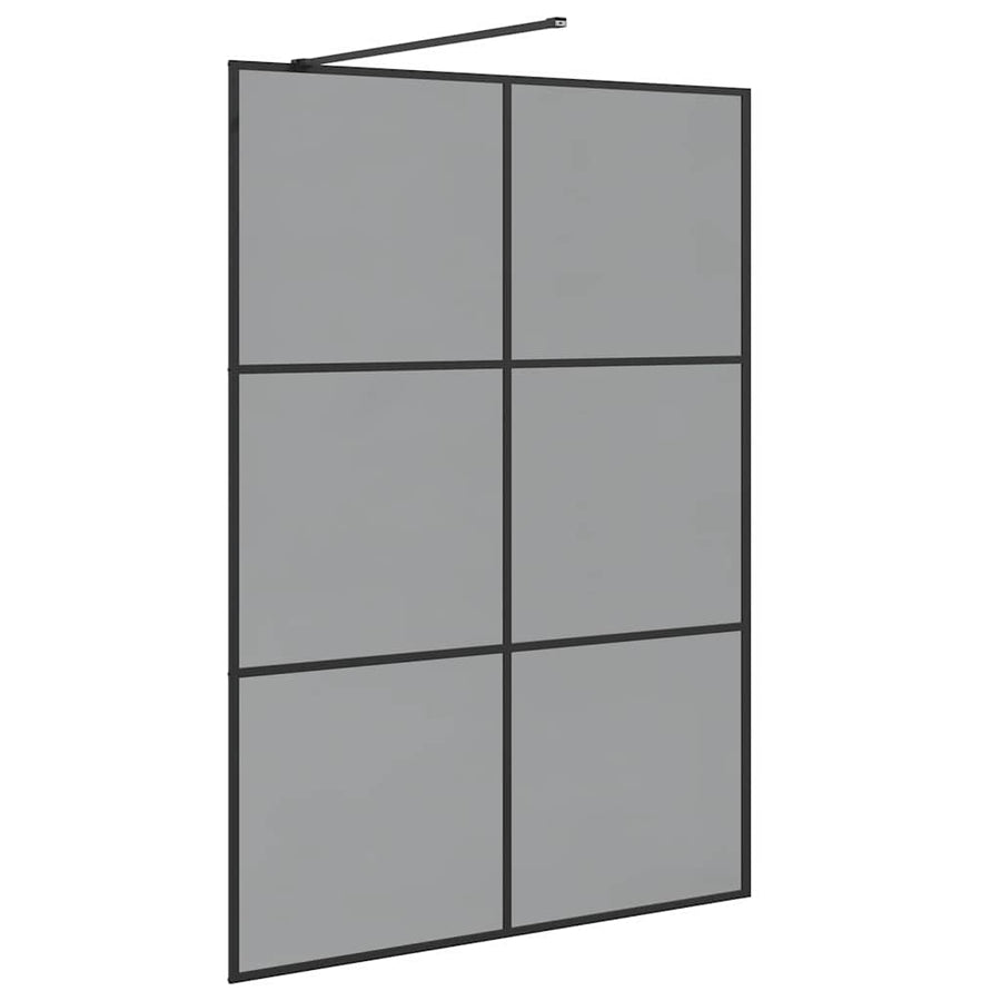 Inloop Douche Wand Zwart 140 x 195 cm gehard glas