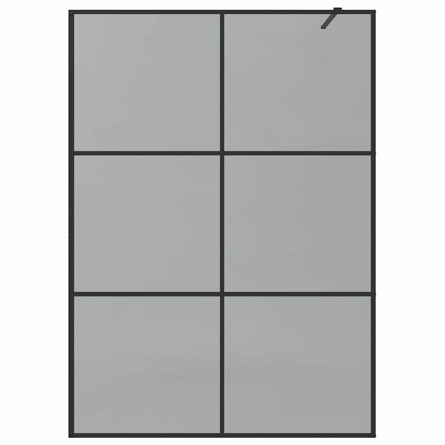 Inloop Douche Wand Zwart 140 x 195 cm gehard glas