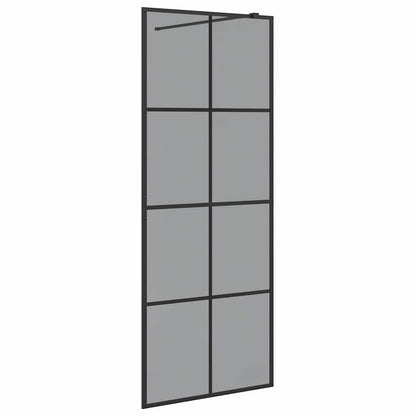 Inloop Douche Wand Zwart 80 x 195 cm gehard glas