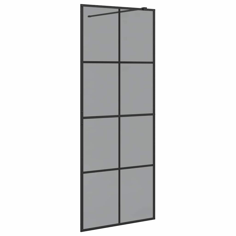Inloop Douche Wand Zwart 80 x 195 cm gehard glas