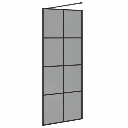 Inloop Douche Wand Zwart 80 x 195 cm gehard glas
