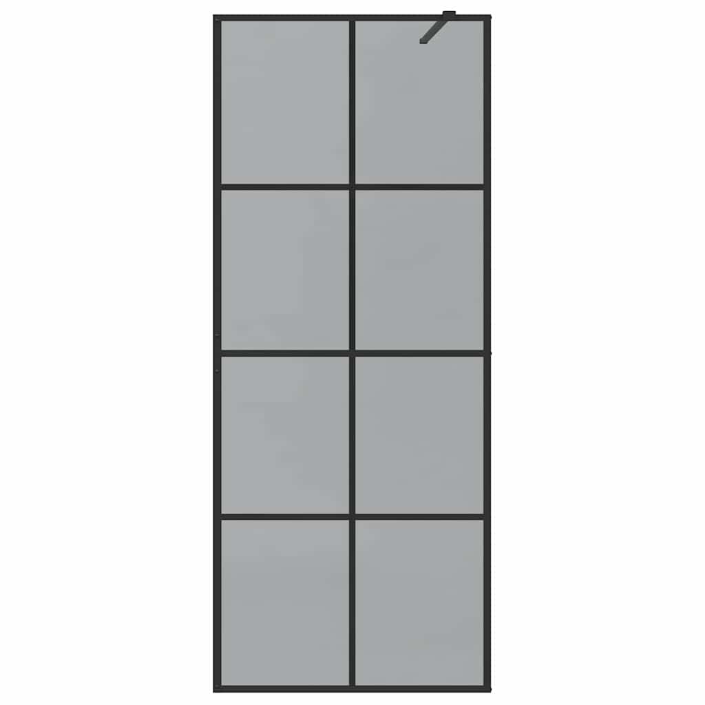 Inloop Douche Wand Zwart 80 x 195 cm gehard glas