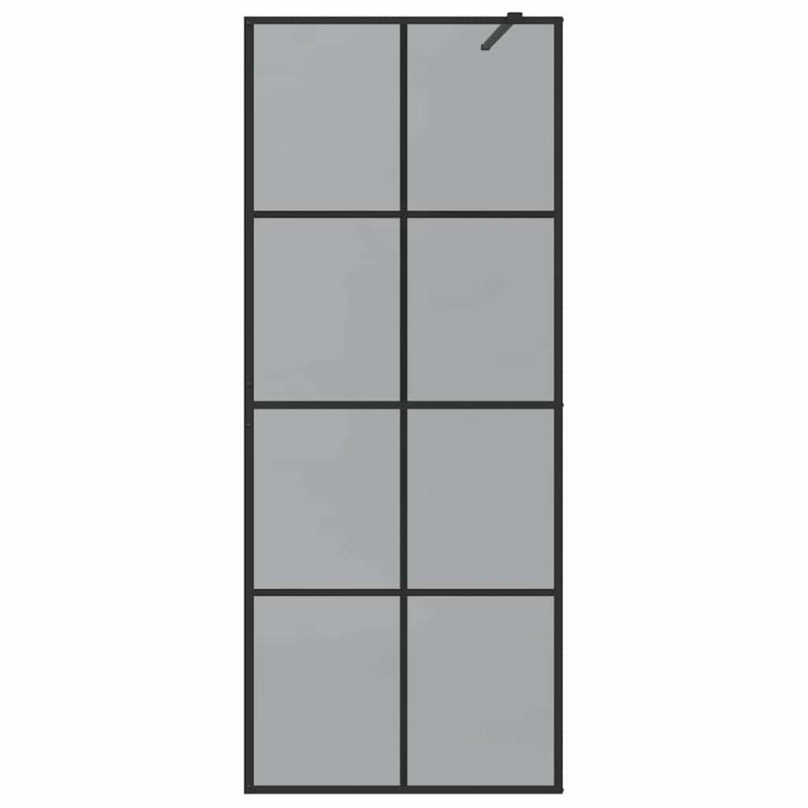 Inloop Douche Wand Zwart 80 x 195 cm gehard glas