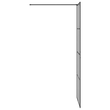 Inloop Douche Wand Zwart 80 x 195 cm gehard glas