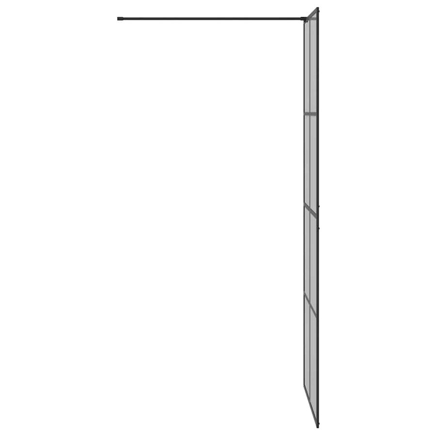 Inloop Douche Wand Zwart 80 x 195 cm gehard glas