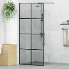 Walk-in Shower Screen Black 90 x 195 cm Tempered Glass
