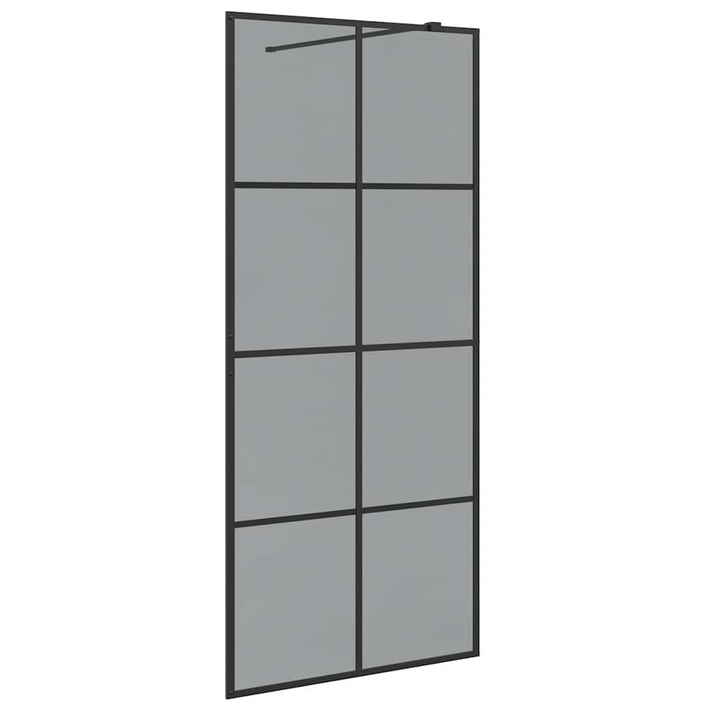 Inloop Douche Wand Zwart 90 x 195 cm gehard glas