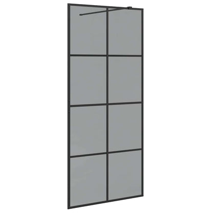 Inloop Douche Wand Zwart 90 x 195 cm gehard glas