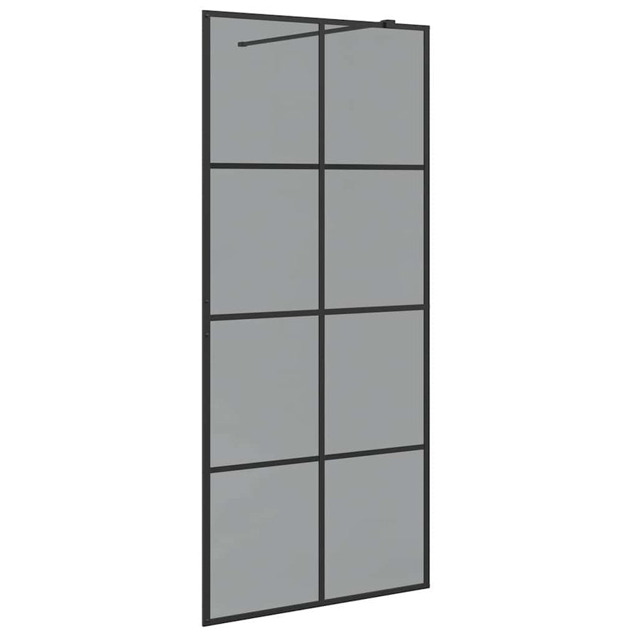 Inloop Douche Wand Zwart 90 x 195 cm gehard glas