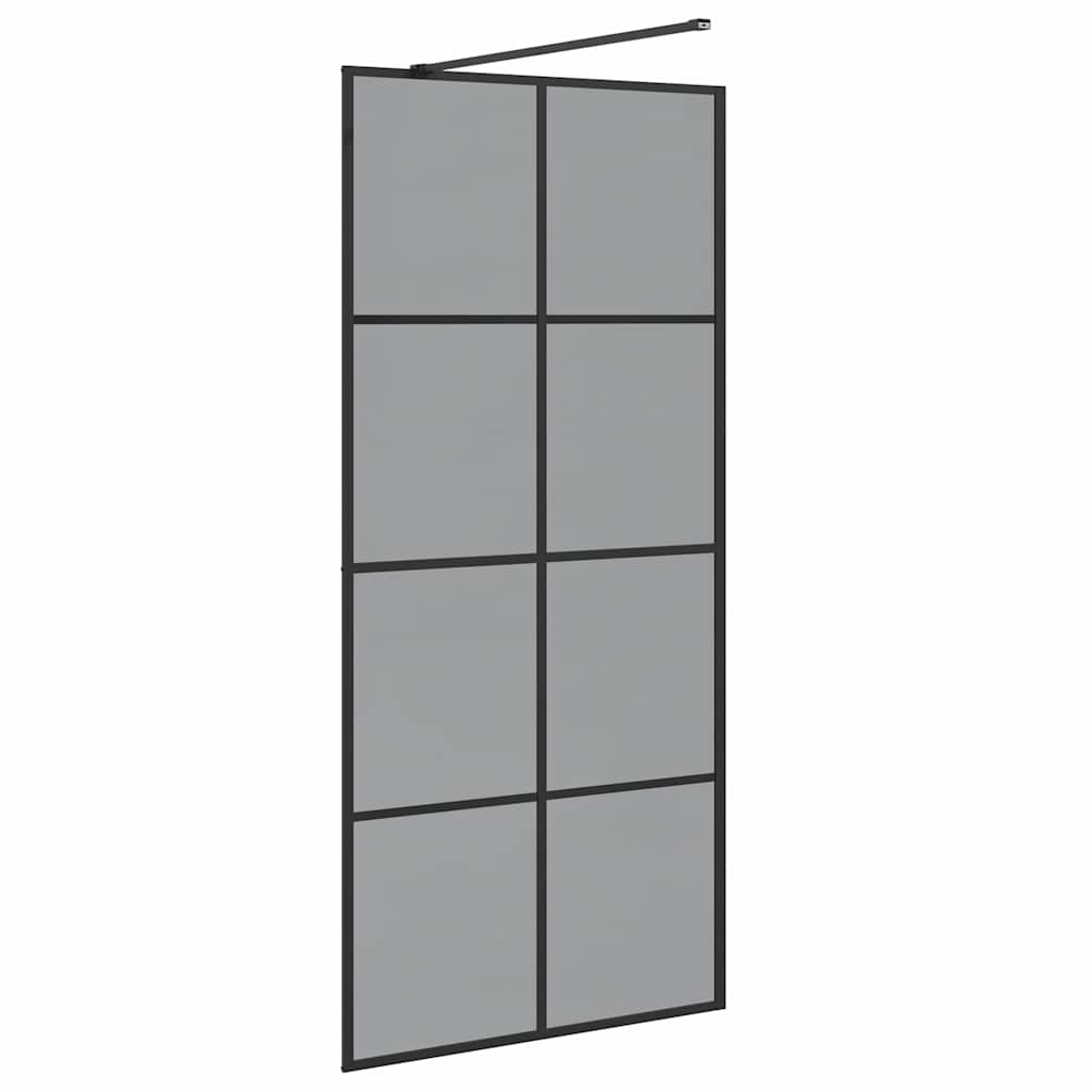 Inloop Douche Wand Zwart 90 x 195 cm gehard glas