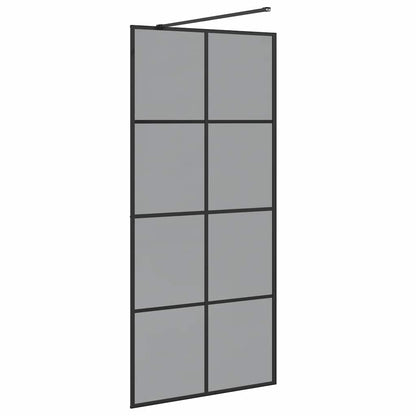 Inloop Douche Wand Zwart 90 x 195 cm gehard glas