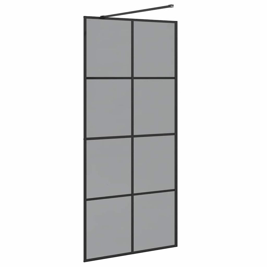 Inloop Douche Wand Zwart 90 x 195 cm gehard glas
