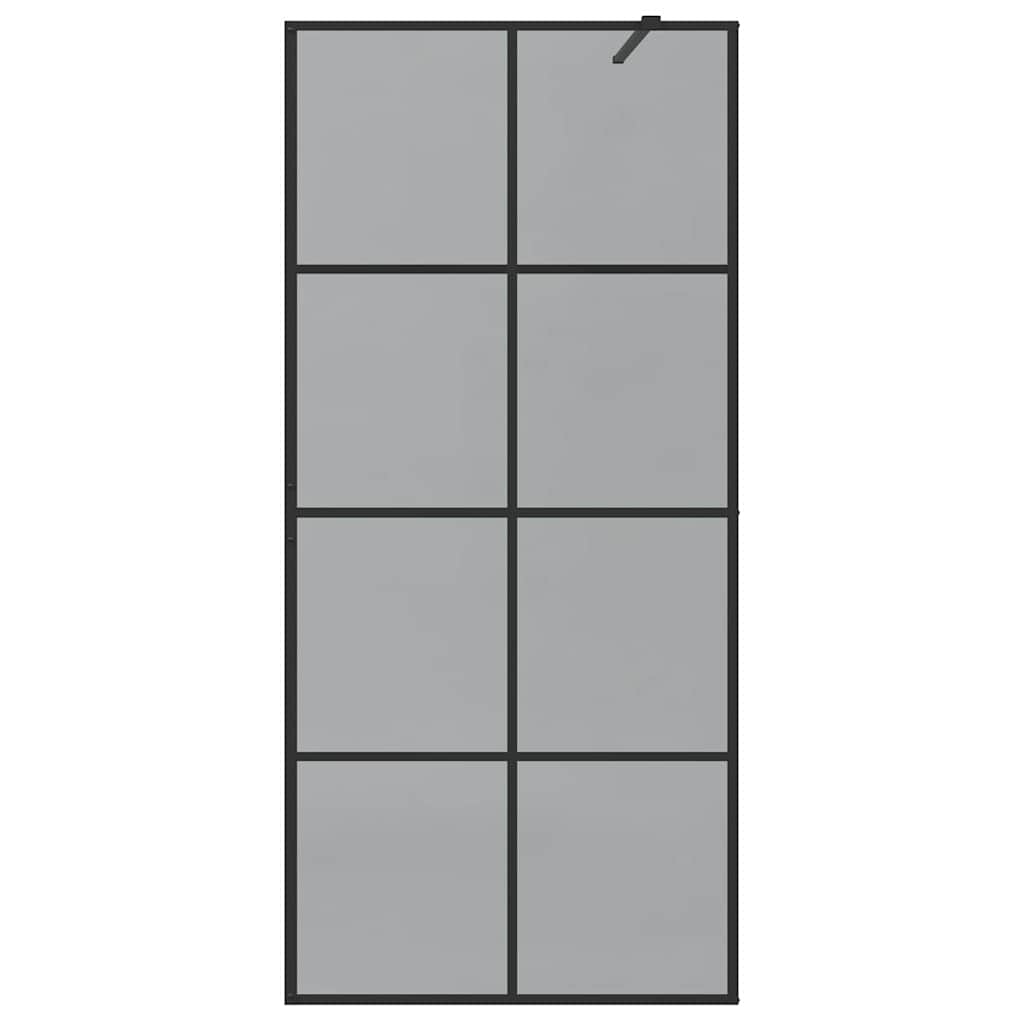 Inloop Douche Wand Zwart 90 x 195 cm gehard glas
