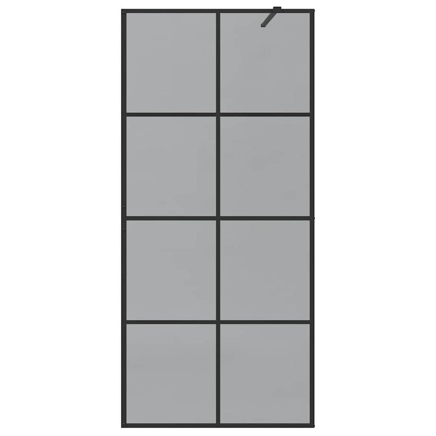 Inloop Douche Wand Zwart 90 x 195 cm gehard glas