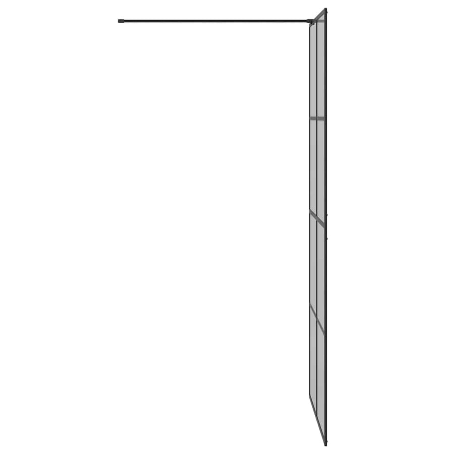 Inloop Douche Wand Zwart 90 x 195 cm gehard glas