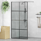 Inloopdouche wand 100x195 cm zwart gehard glas