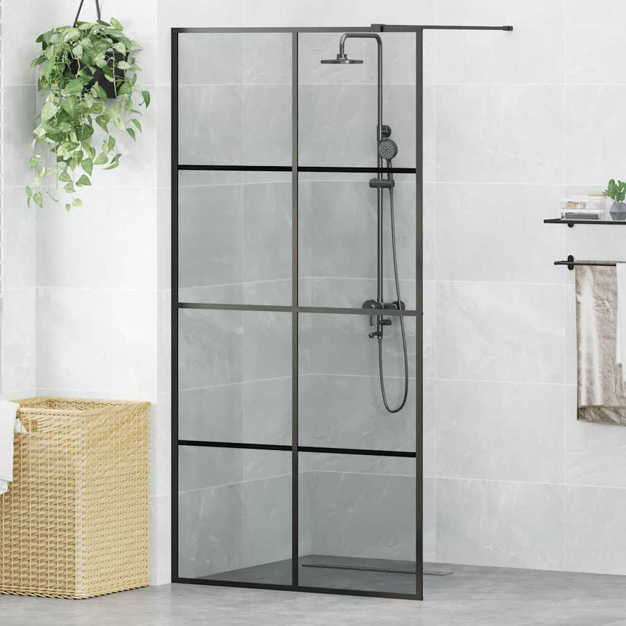 Inloop Douche Wand Zwart 100 x 195 cm gehard glas