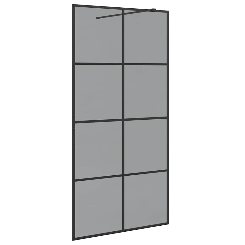 Inloop Douche Wand Zwart 100 x 195 cm gehard glas