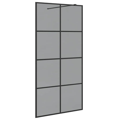 Inloop Douche Wand Zwart 100 x 195 cm gehard glas