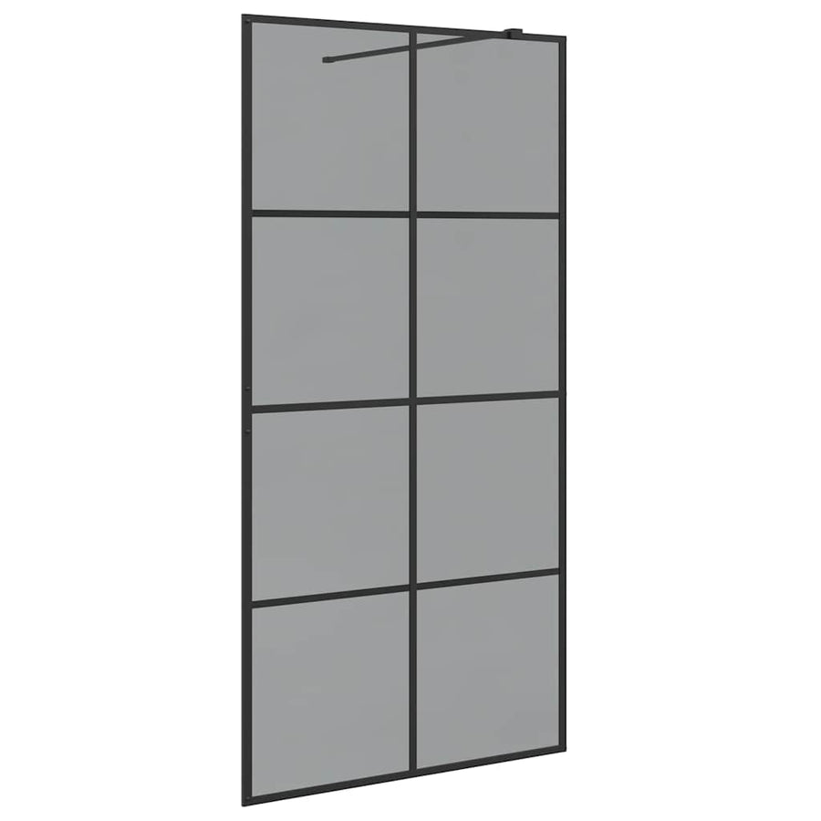 Inloop Douche Wand Zwart 100 x 195 cm gehard glas
