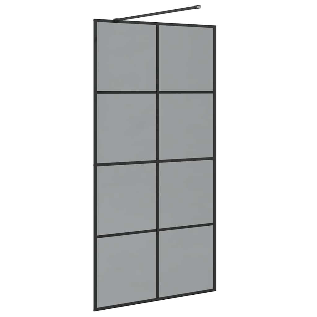Inloop Douche Wand Zwart 100 x 195 cm gehard glas