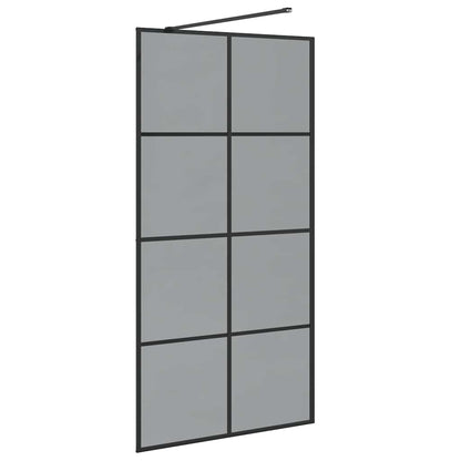 Inloop Douche Wand Zwart 100 x 195 cm gehard glas