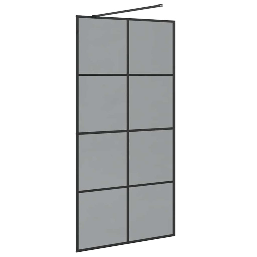 Inloop Douche Wand Zwart 100 x 195 cm gehard glas