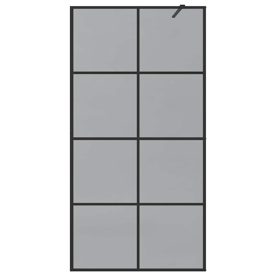 Inloop Douche Wand Zwart 100 x 195 cm gehard glas