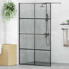 Walk-in Shower Screen Black 115 x 195 cm Tempered Glass
