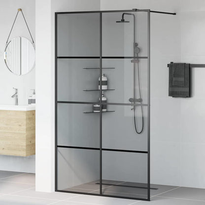 Inloop Douche Wand Zwart 115 x 195 cm gehard glas