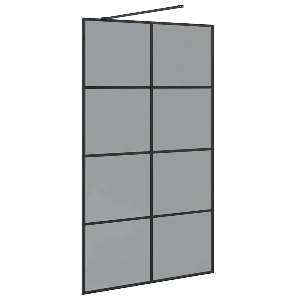 Inloop Douche Wand Zwart 115 x 195 cm gehard glas
