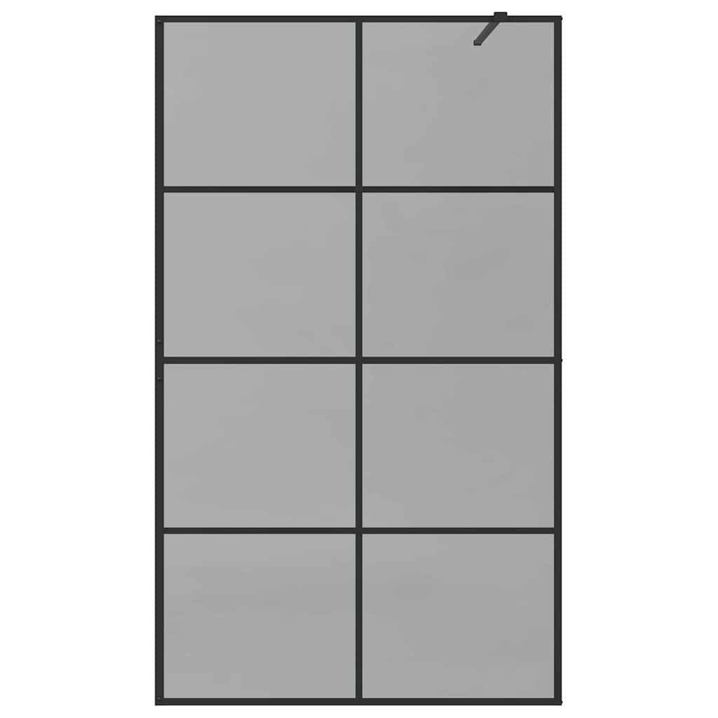 Inloop Douche Wand Zwart 115 x 195 cm gehard glas