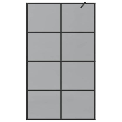 Inloop Douche Wand Zwart 115 x 195 cm gehard glas
