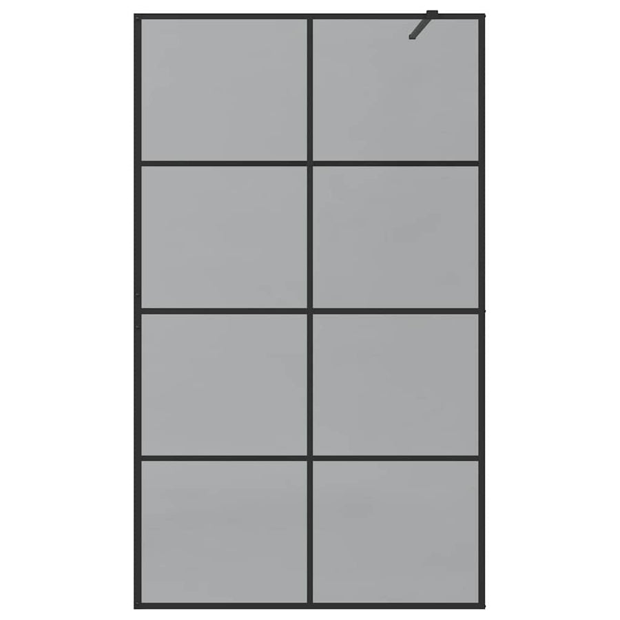Inloop Douche Wand Zwart 115 x 195 cm gehard glas