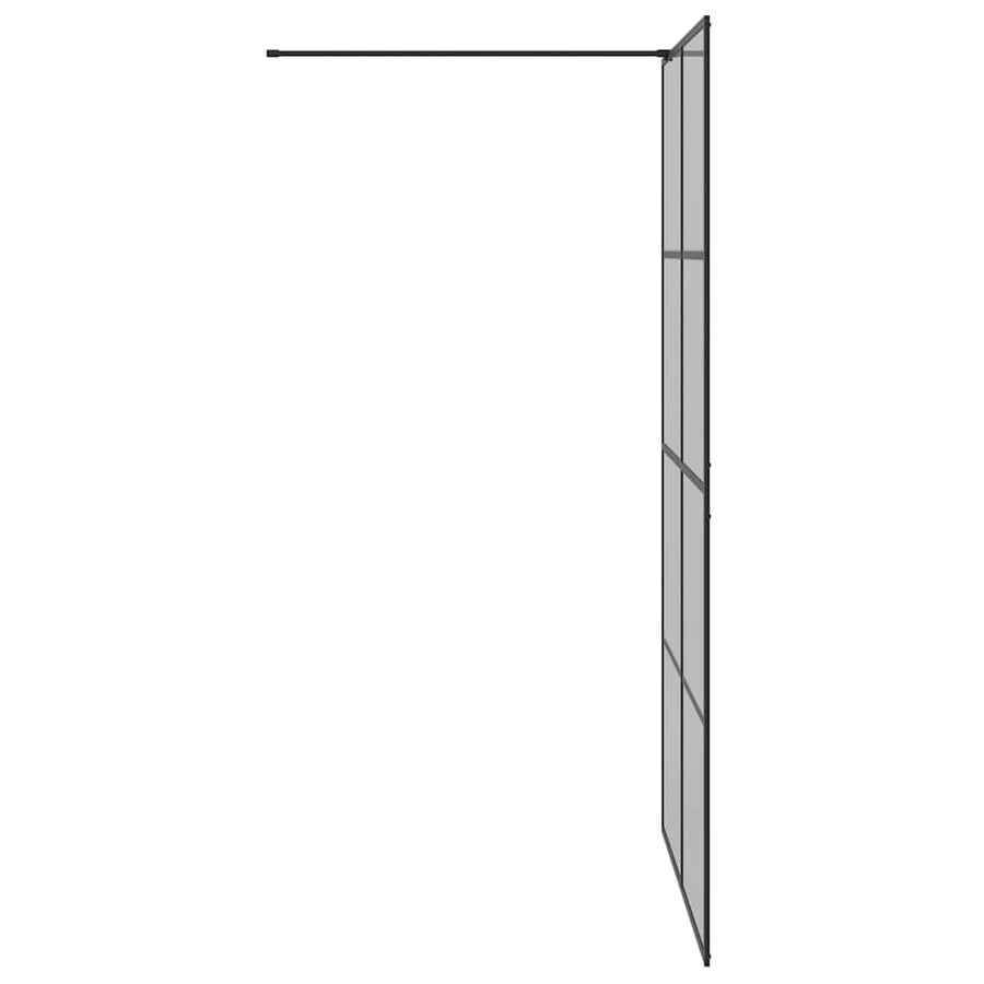 Inloop Douche Wand Zwart 115 x 195 cm gehard glas