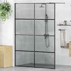 Inloopdouche wand 140x195 cm zwart gehard glas