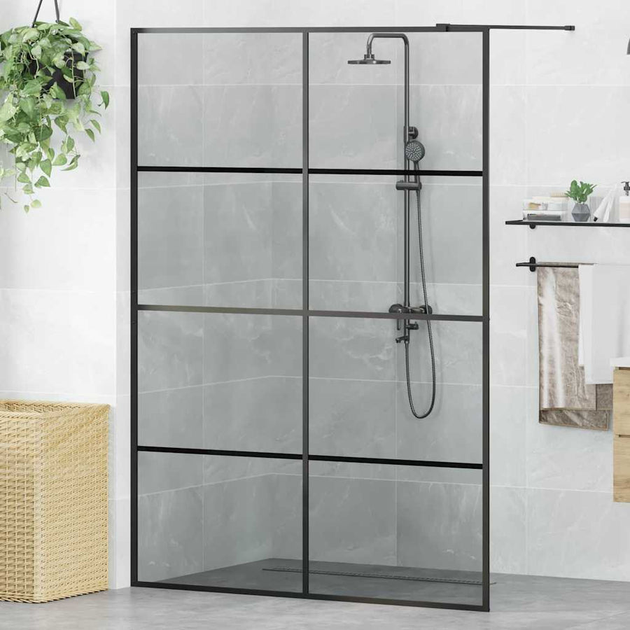 Inloop Douche Wand Zwart 140 x 195 cm gehard glas