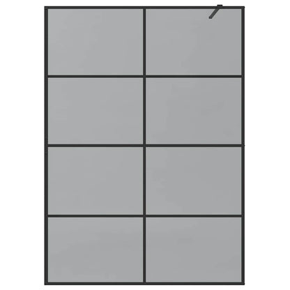 Inloop Douche Wand Zwart 140 x 195 cm gehard glas