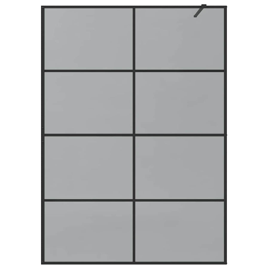 Inloop Douche Wand Zwart 140 x 195 cm gehard glas