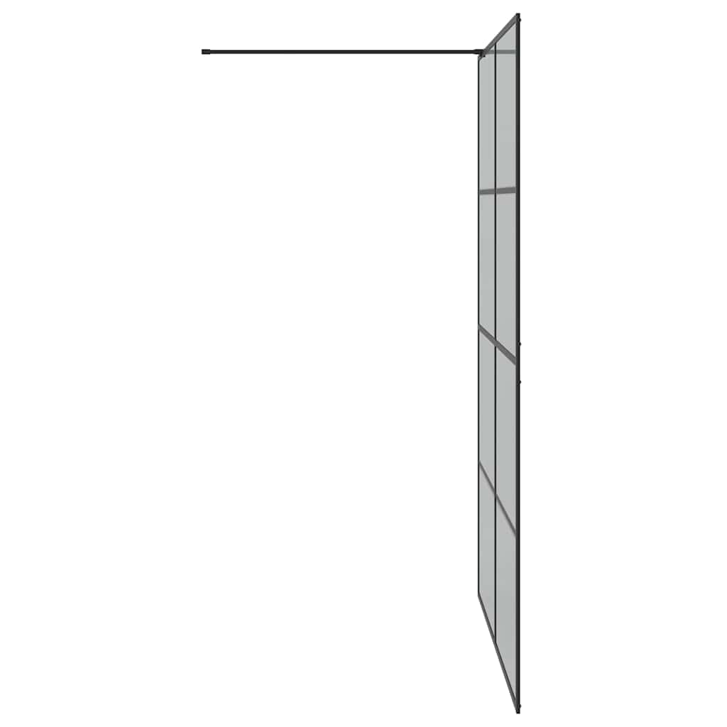 Inloop Douche Wand Zwart 140 x 195 cm gehard glas