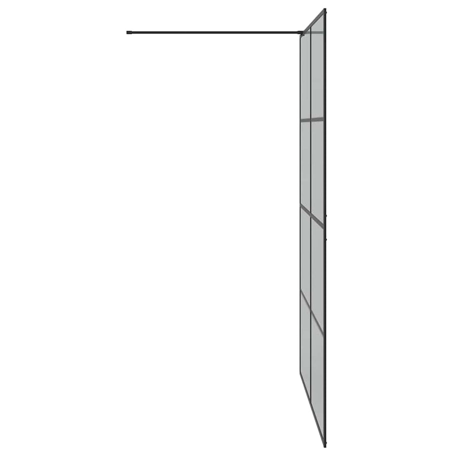 Inloop Douche Wand Zwart 140 x 195 cm gehard glas