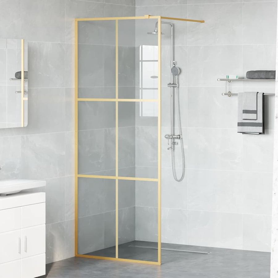 Inloop Douche Wand Goud 80 x 195 cm gehard glas