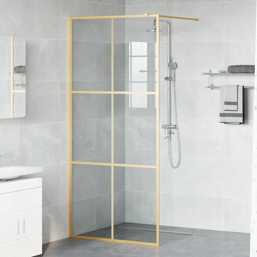 Inloop Douche Wand Goud 90 x 195 cm gehard glas