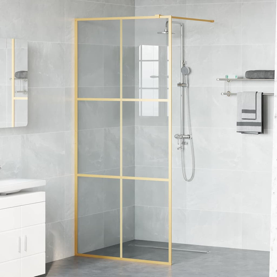 Inloop Douche Wand Goud 90 x 195 cm gehard glas